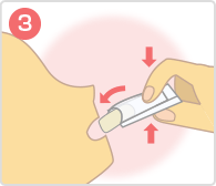 Press the air pocket to push oral jelly out of the other end.