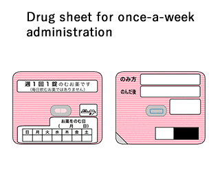 週1回飲むお薬の台紙シート