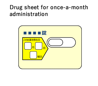 月一回飲むお薬の台紙シート